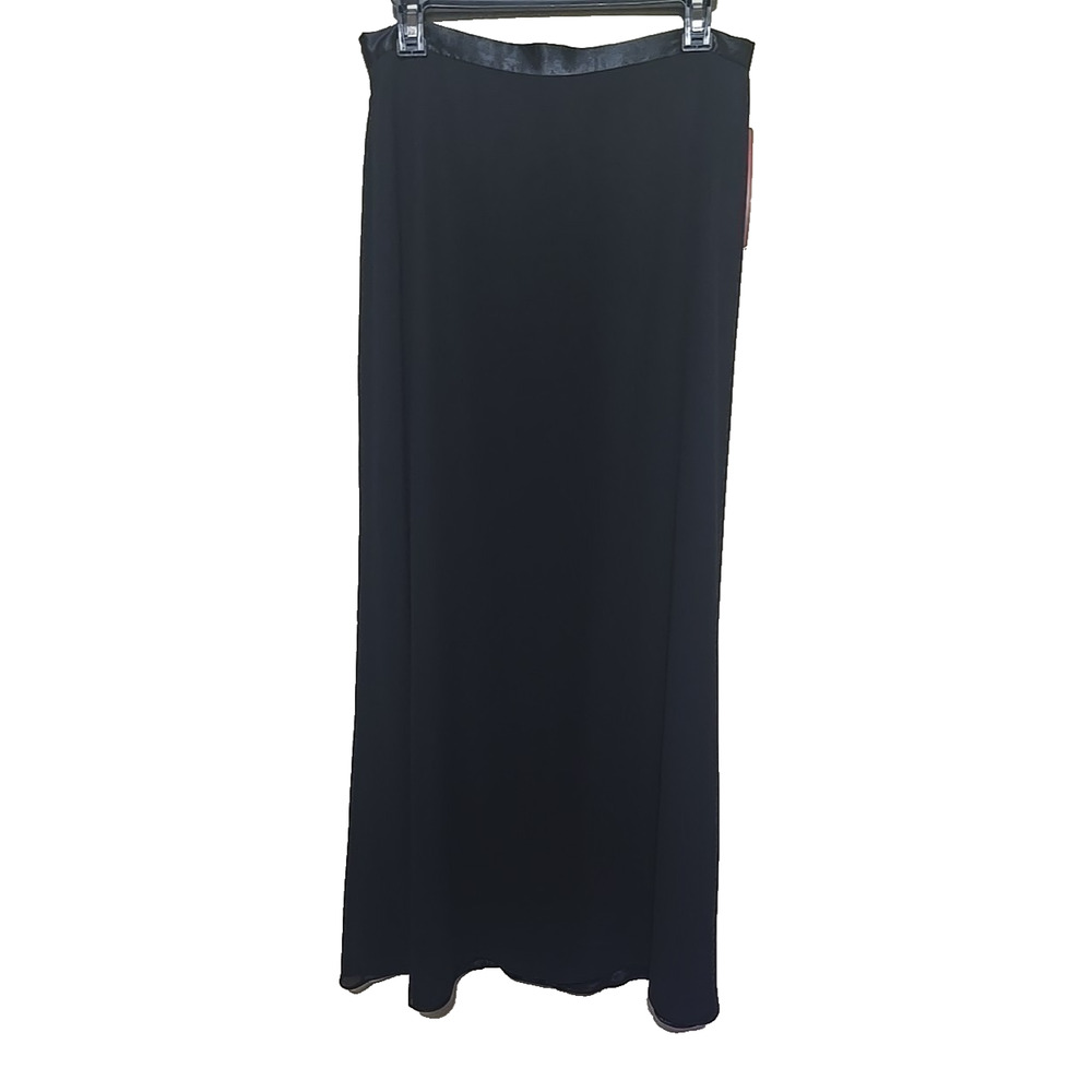 NWT Vtg Von Maur Black Flowy Formal Whimseygoth Maxi A-Line Skirt Womans Size 12